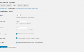 Hidden Gallery settings screenshot